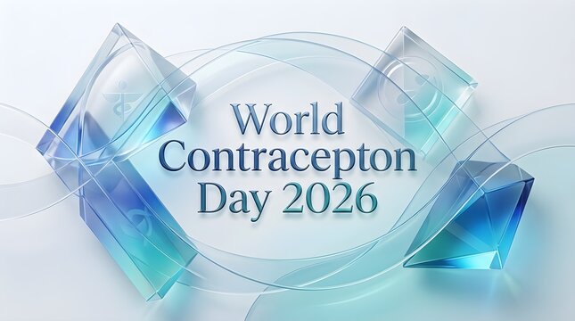 World Contraception Day 2026 crystal geometric glass banner graphic