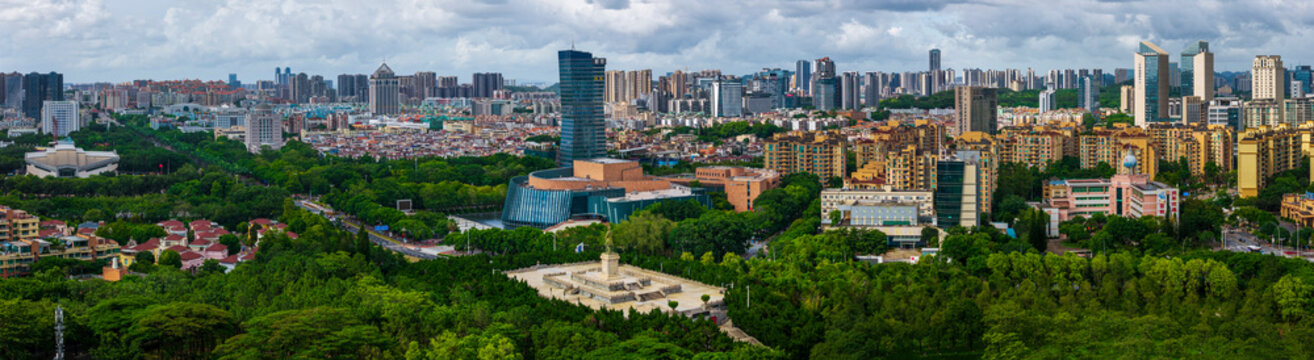Aerial View of Zhongshan Sun Yat sen Memorial Park , Guangdong Province, China