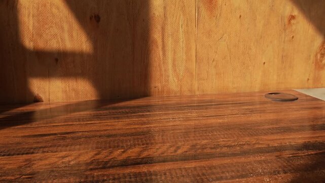 footage video pickup glass mug with backgorund old wooden wall