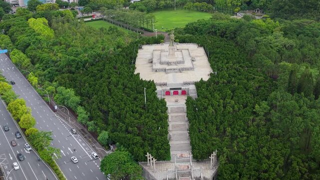 Aerial View of Zhongshan Sun Yat sen Memorial Park , Guangdong Province, China