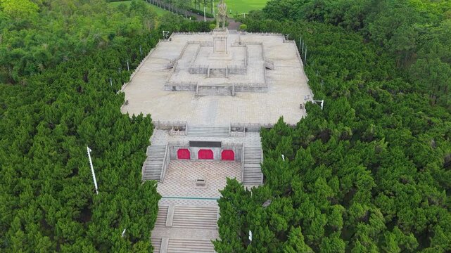 Aerial View of Zhongshan Sun Yat sen Memorial Park , Guangdong Province, China