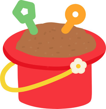 beach sand toy bucket icon