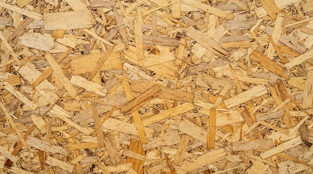 Detailed texture of oriented strand board plywood panel for construction and interior design