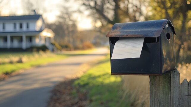Letter in mailbox delivery notification postal server