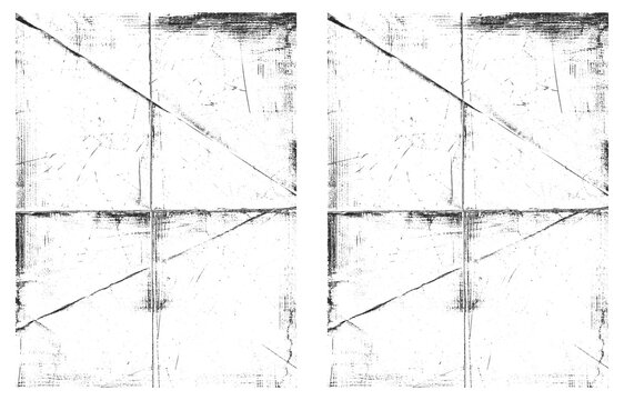 Grunge texture with scratches and distressed paper folds isolated on transparent background