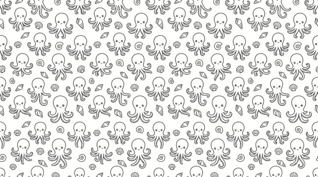 Cute Octopus Pattern Isolated