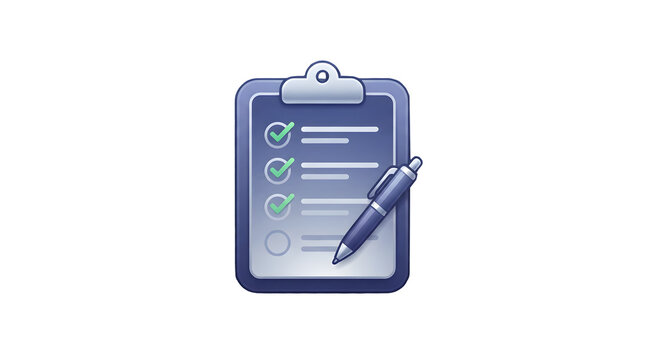 Clipboard with a checked to-do list and a pen resting on top