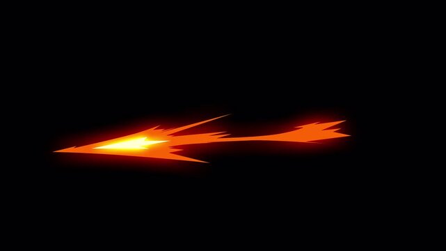 speeding Flying Flame Fire Arrow, 2d cartoon style on transparent backgroun