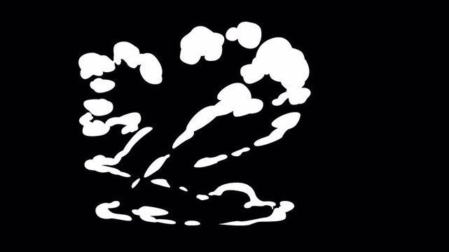 Smoke Explosion Cartoon style Puffing Animation video Element