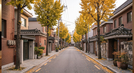 Fototapeta premium 한국 가을 골목길
