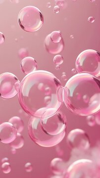 Dreamy Pink Bubbles Floating Background Generative AI