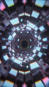 Futuristic Neon Tunnel VJ Loop Generative AI