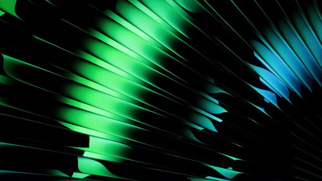 Abstract Glass Pillars In Green Color Symphony