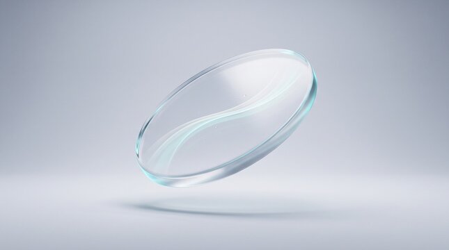 Floating transparent optical glass lens