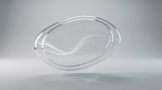 Abstract Transparent Glass Elliptical Shape