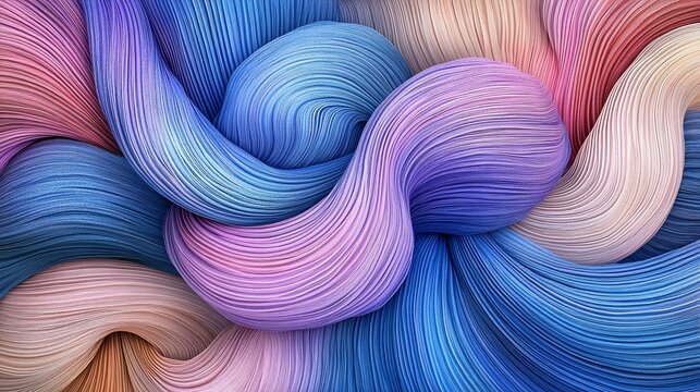Abstract swirling pastel threads, digital art, background texture, design element