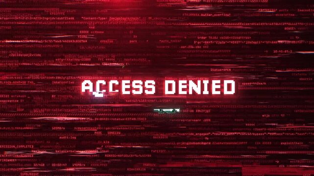 Access Denied Cybersecurity Alert with Red Computer Code 4K