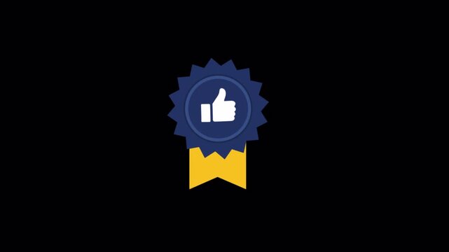 Animated Thumbs Up Badge Icon - Transparent
