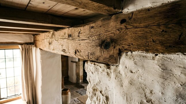 Rustic Wooden Beam Ceiling Architecture Interior Design