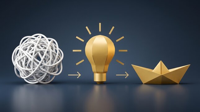 Creative process from complex problem to simple solution