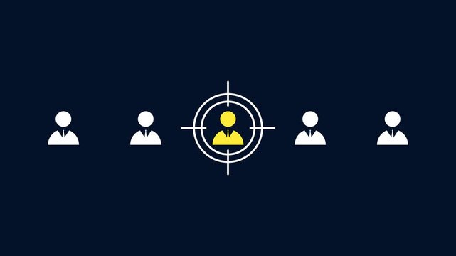 Target audience selection with a focus on a single professional cross-shaped icon, with a minimalist style for easy integration into presentations.