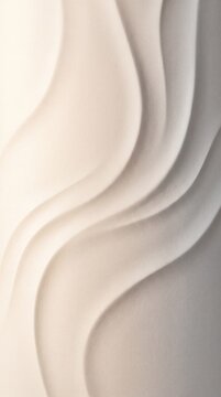 Abstract background with smooth flowing white waves and soft shadows.