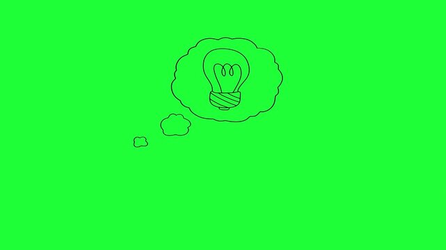 Animated lightbulb idea thought
