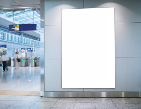 駅構内の広告のモックアップ