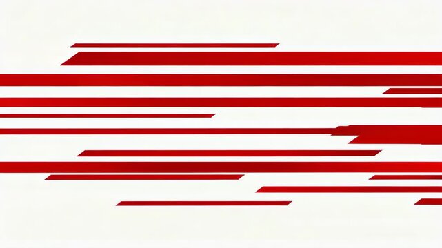 Dynamic video of vibrant red lines smoothly transitioning across a clean white background for modern visuals