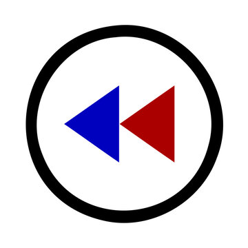 Media player rewind buttons vector illustration icon with interface, navigation