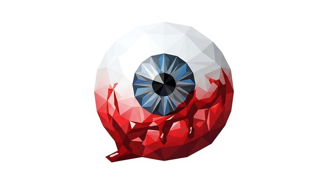 Stylized human eye medical concept low poly art