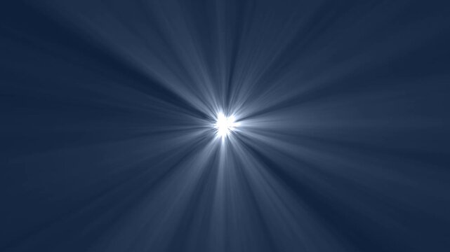 Bright Light Burst with Radiating Rays in Dark Sky
