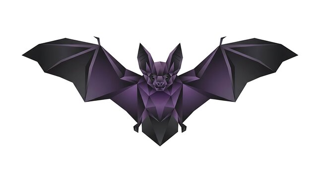 Stylized bat icon flying isolated