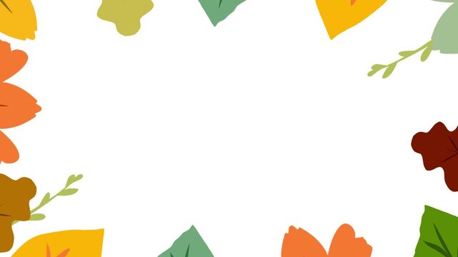 Autumn leaf animation white background