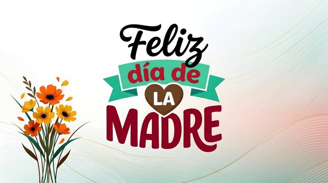 Feliz da de la madre happy mothers day with flowers