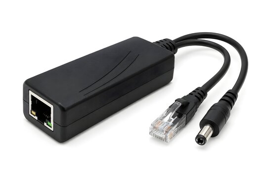 Compact PoE Splitter for Separating Ethernet Data and Power Network Devices Installations and Connectivity Projects