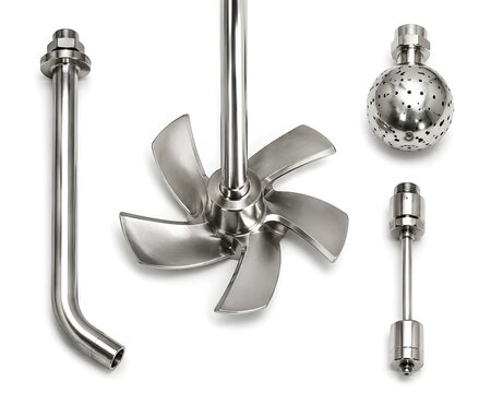 Tank Internal Components with Agitator Impeller Spray Ball Dip Tube and Level Probe for Vessels