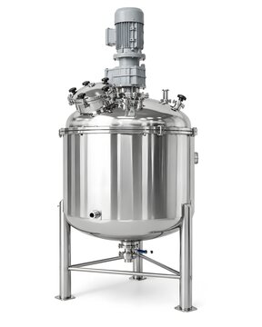 Stainless Mixing Tank with Agitator for Industrial Process Blending Chemical Food and Manufacturing Applications Systems