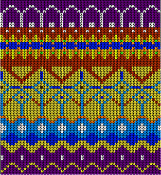 Fair Isle seamless knitted pattern vector background, sweater texture design