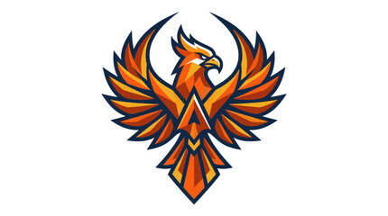 Naklejka premium Stylized phoenix bird mascot design