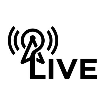 Live broadcast microphone symbol logo