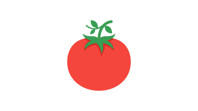 Red ripe tomato illustration isolated on a white background for food design
