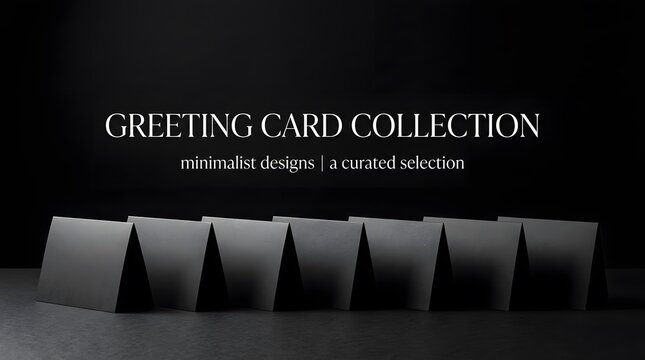 This image showcases a collection of greeting cards presented in a dark and elegant aesthetic evoking a sense of mystery and sophistication ideal for
