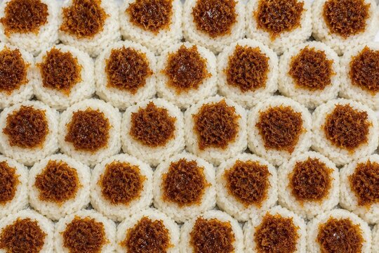 Kuih Pulut Inti Kelapa Background. Malaysian Kuih. Malaysian Dessert.