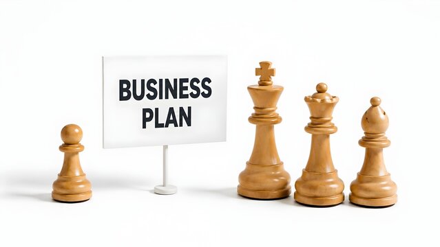Strategic business plan execution showing organized chess pieces representing corporate team structure and management
