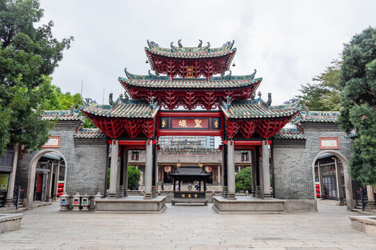 Ornate Archway at Zumiao Temple in Foshan, Guangdong, China