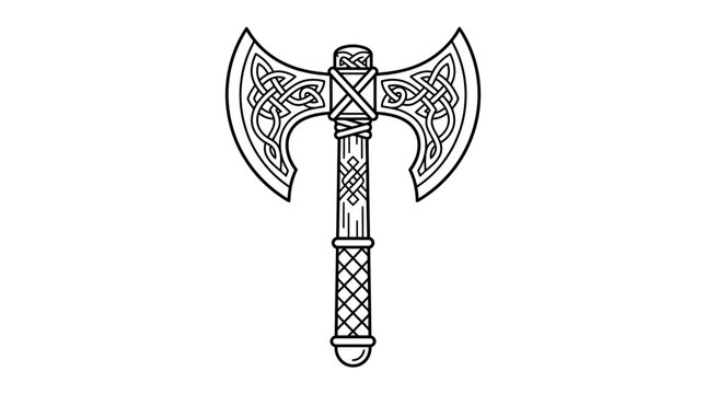 Ornate battle axe vector illustration