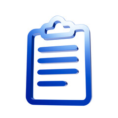 Obraz premium 3d a3d rendered blue clipboard with horizontal lines, representing tasks, checklists, notes, data collection, or isolated on a transparent background