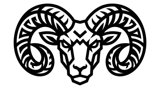 Stylized ram head emblem graphic