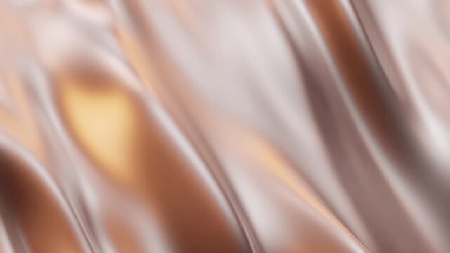 animated swirls iridescent color video of bright white and dark orange on dark backdrop, 4k seamless looping